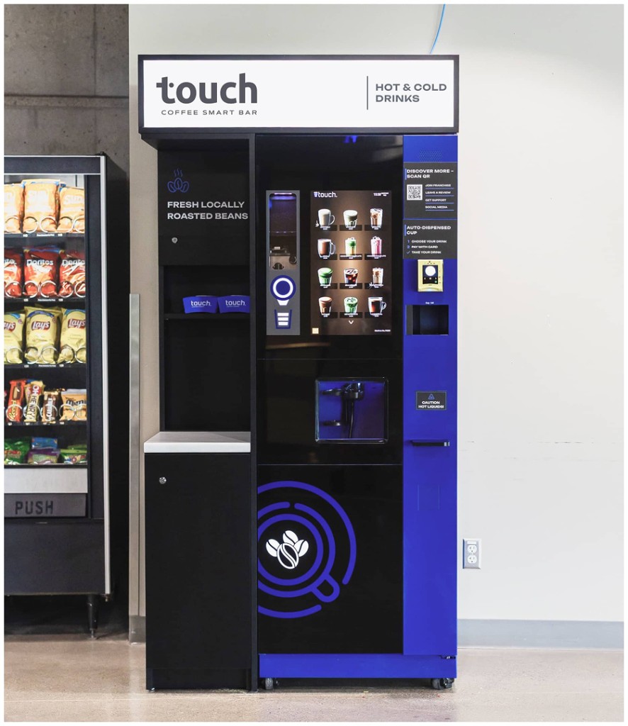 Premium Touch Coffee bar installed beside a snack machine.